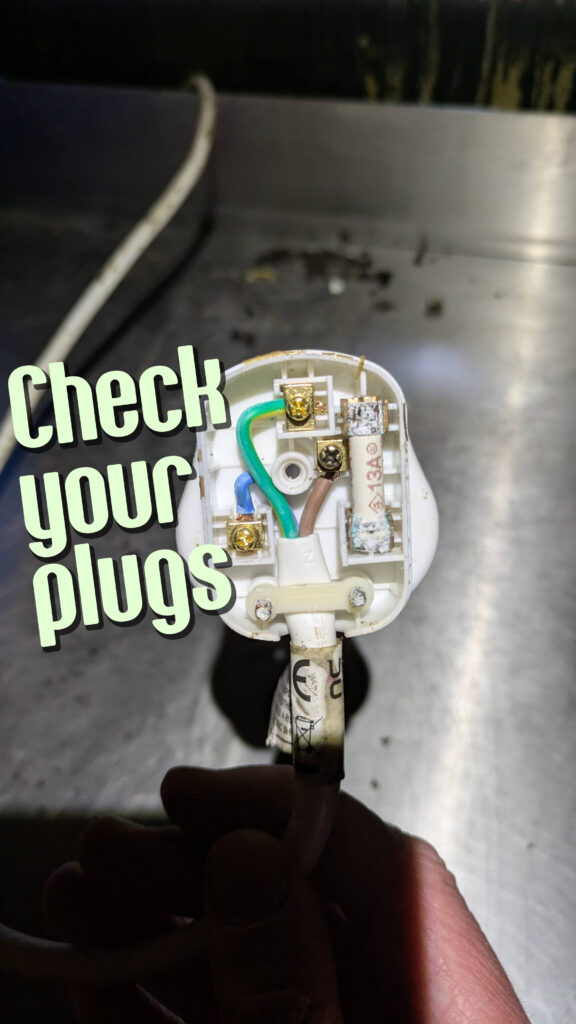 Visual inspection of plug during PAT Testing